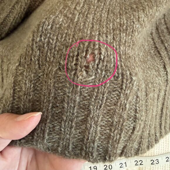 Vintage Carraig Donn Sweater Women Small Brown Shetland Wool Hood Full Zip Irish - Picture 12 of 14